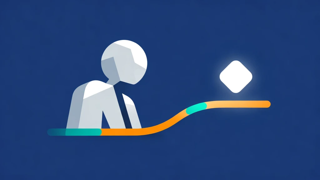 Abstract depiction of guiding users from hesitation to a desired outcome.