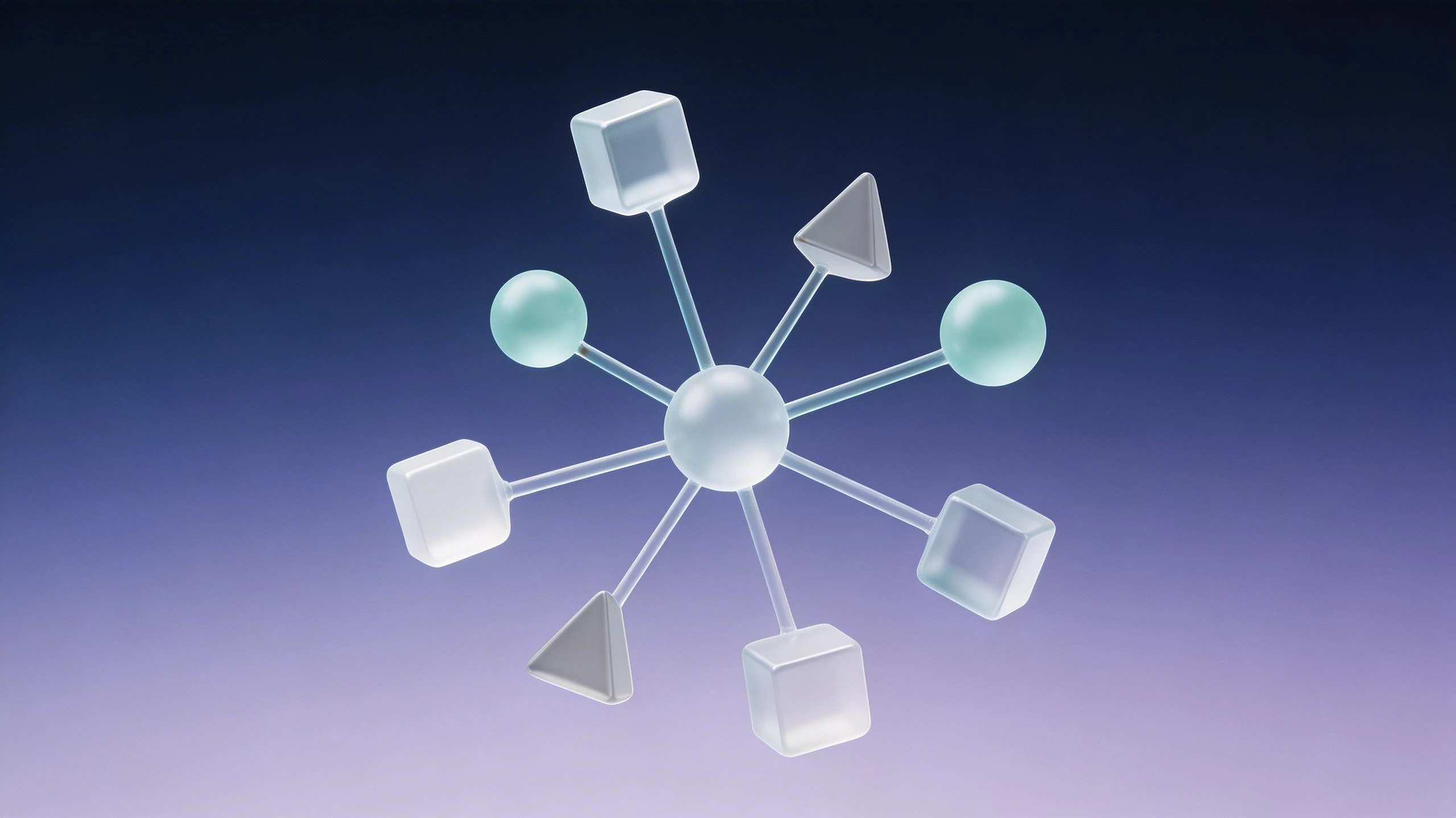 Abstract visualization of a decision-making framework with multiple pathways.