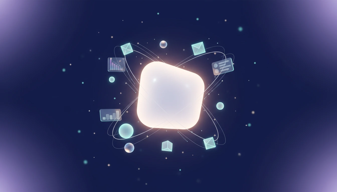 Abstract depiction of multiple AI agents working collaboratively.