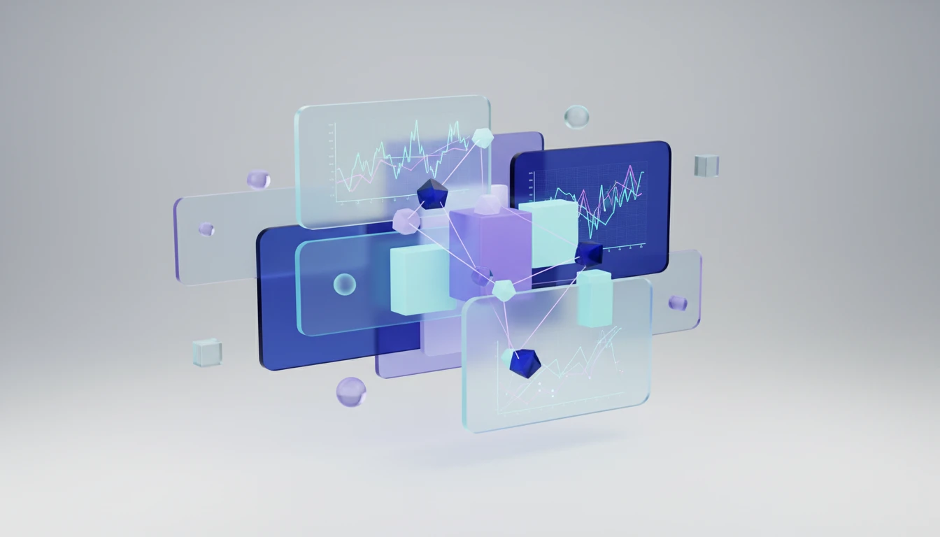 Abstract forms illustrating competitive analysis and strategic insights.