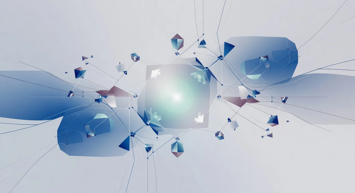 Abstract visualization of an AI writer agent as a central, active core.