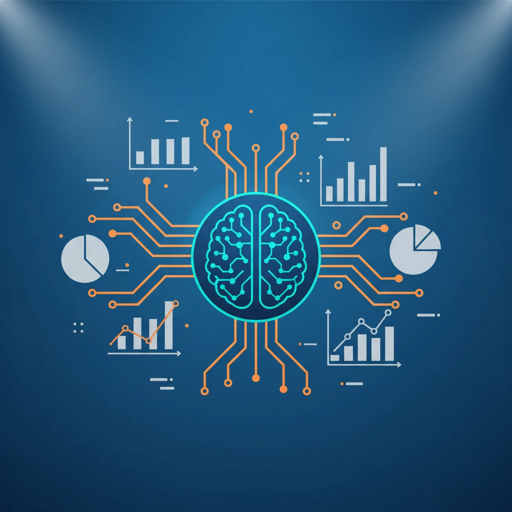 Abstract representation of a brain or neural network processing data for AI marketing automation.