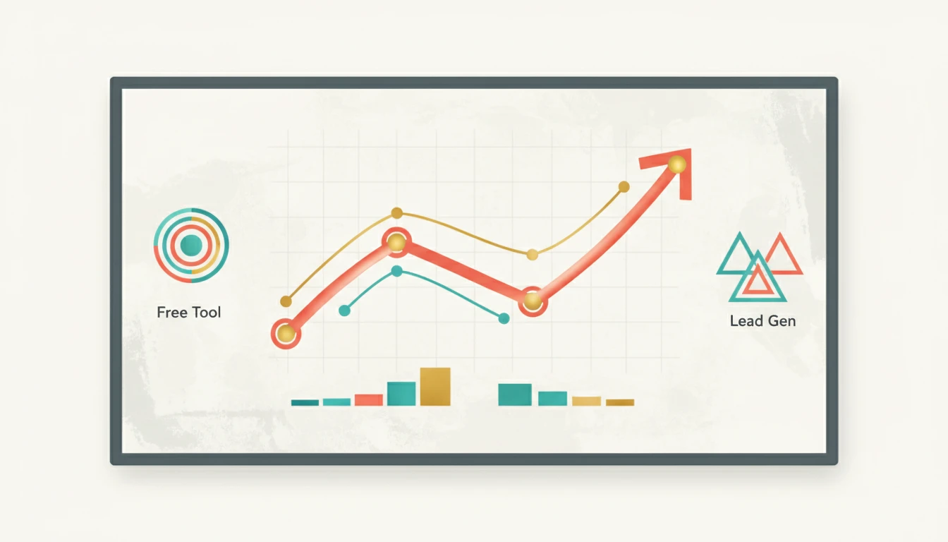 Illustration symbolizing performance measurement and optimization of lead generation tools.