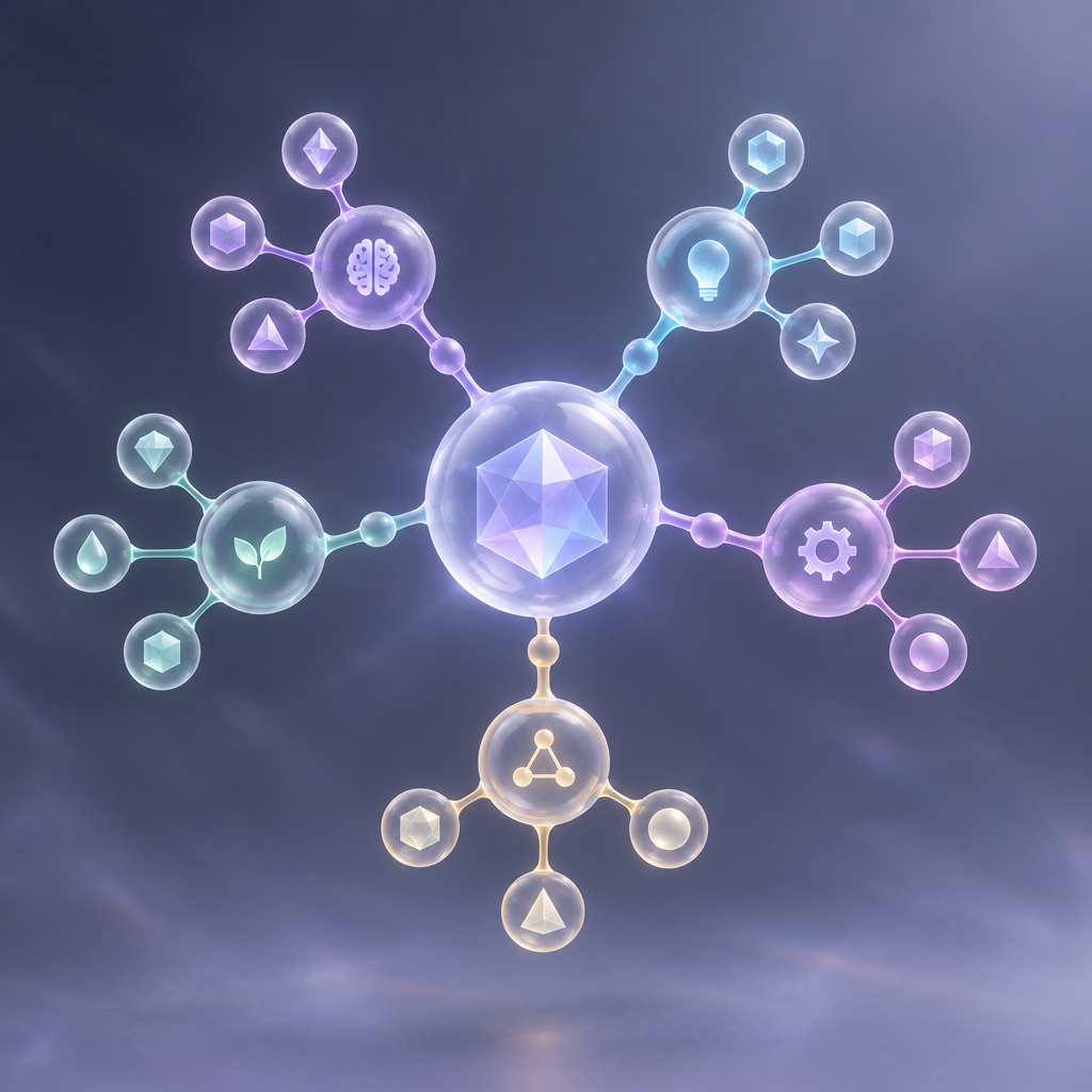Abstract visualization of keyword research network