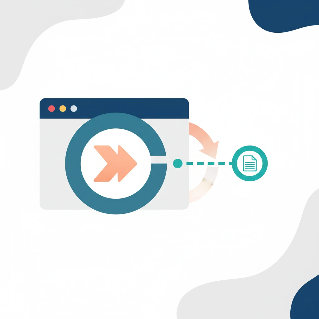 Illustration of a landing page with an internal link guiding a user.