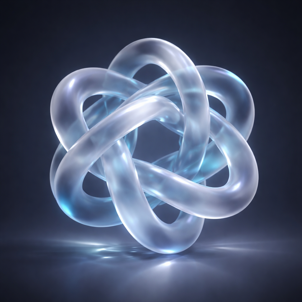 Abstract glass knot representing complex optimization