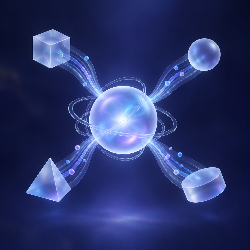 Abstract visualization of AI data streams