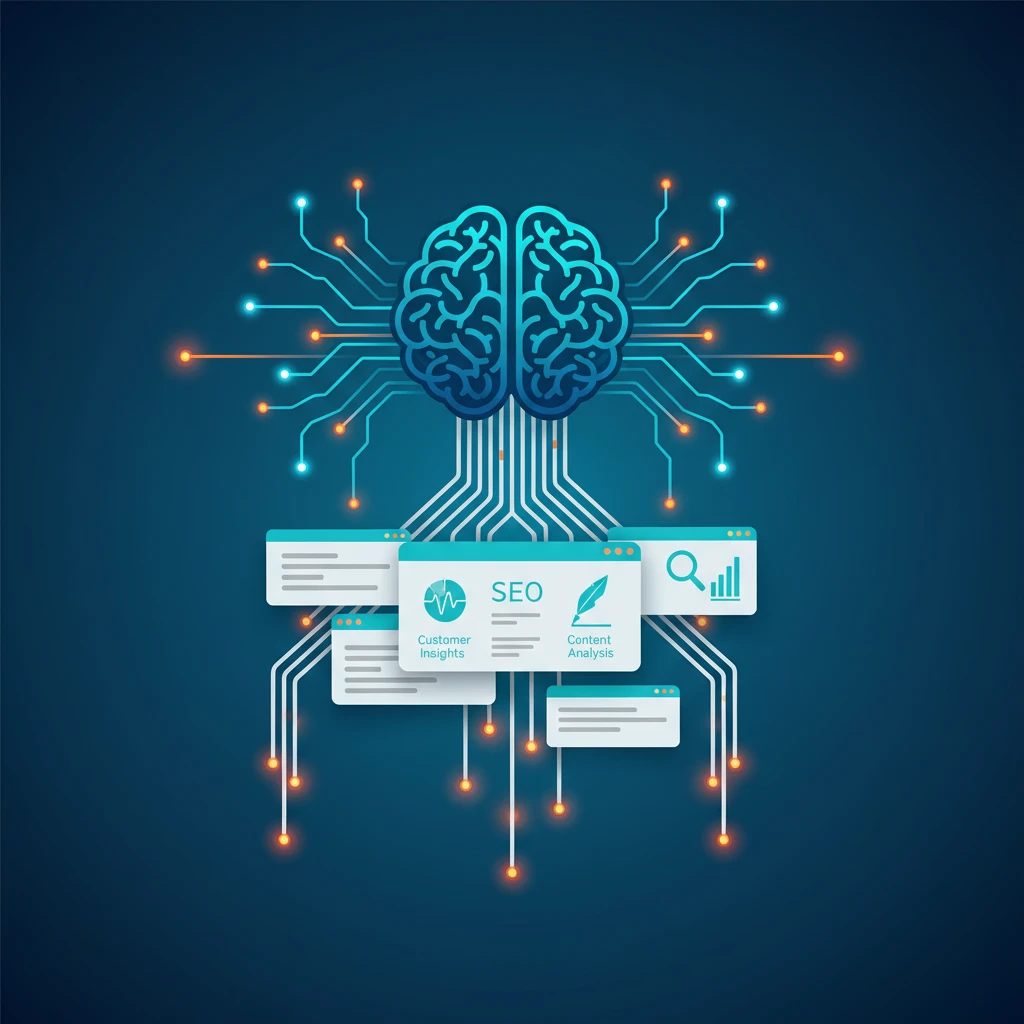 Illustration of AI content generation process.