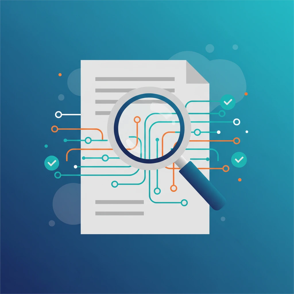 Magnifying glass examining data for proof-based marketing.