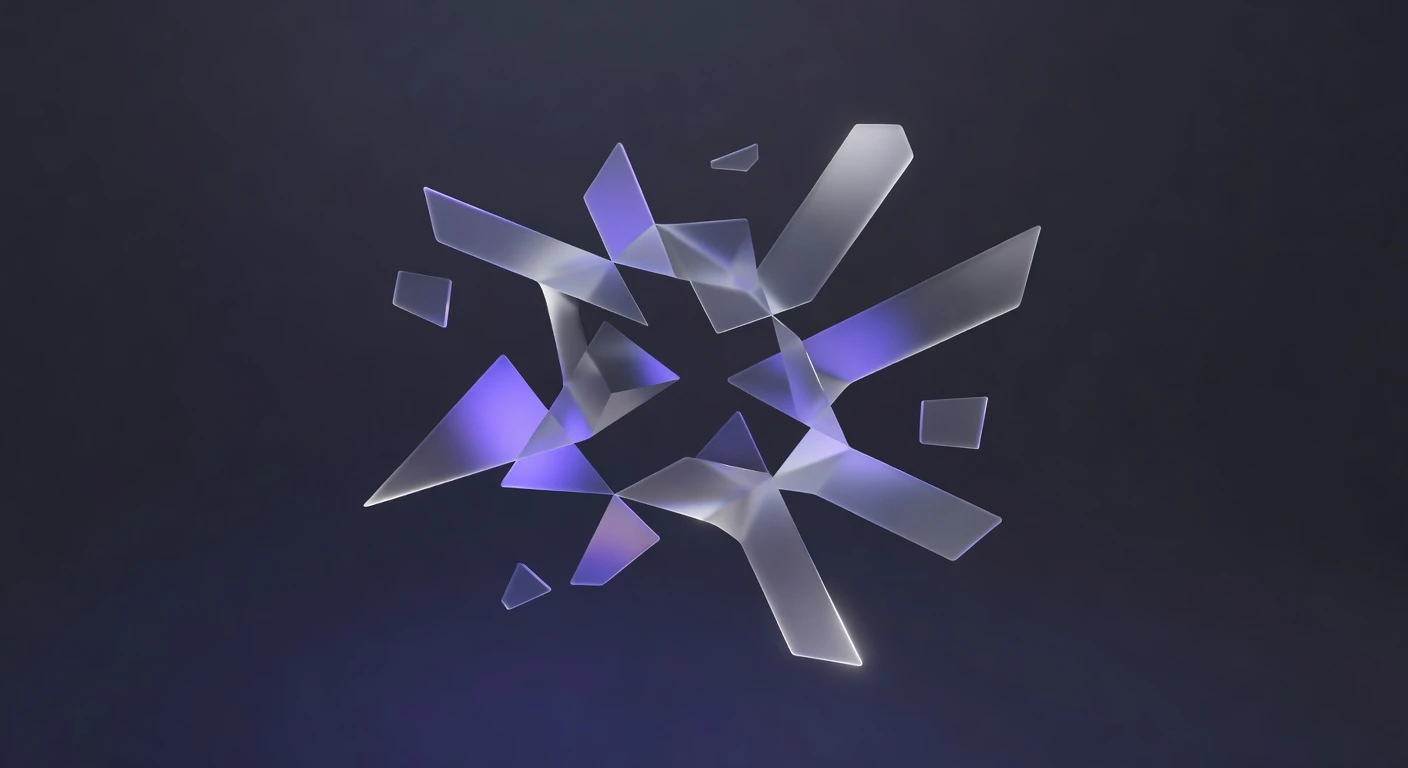 Crystalline structures representing real-time data flow and intent.