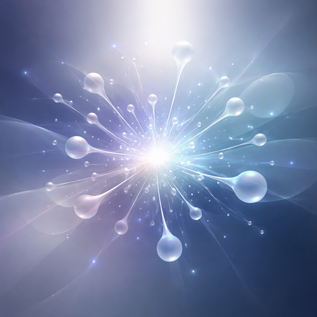 Abstract visualization of AI's expanding capabilities.