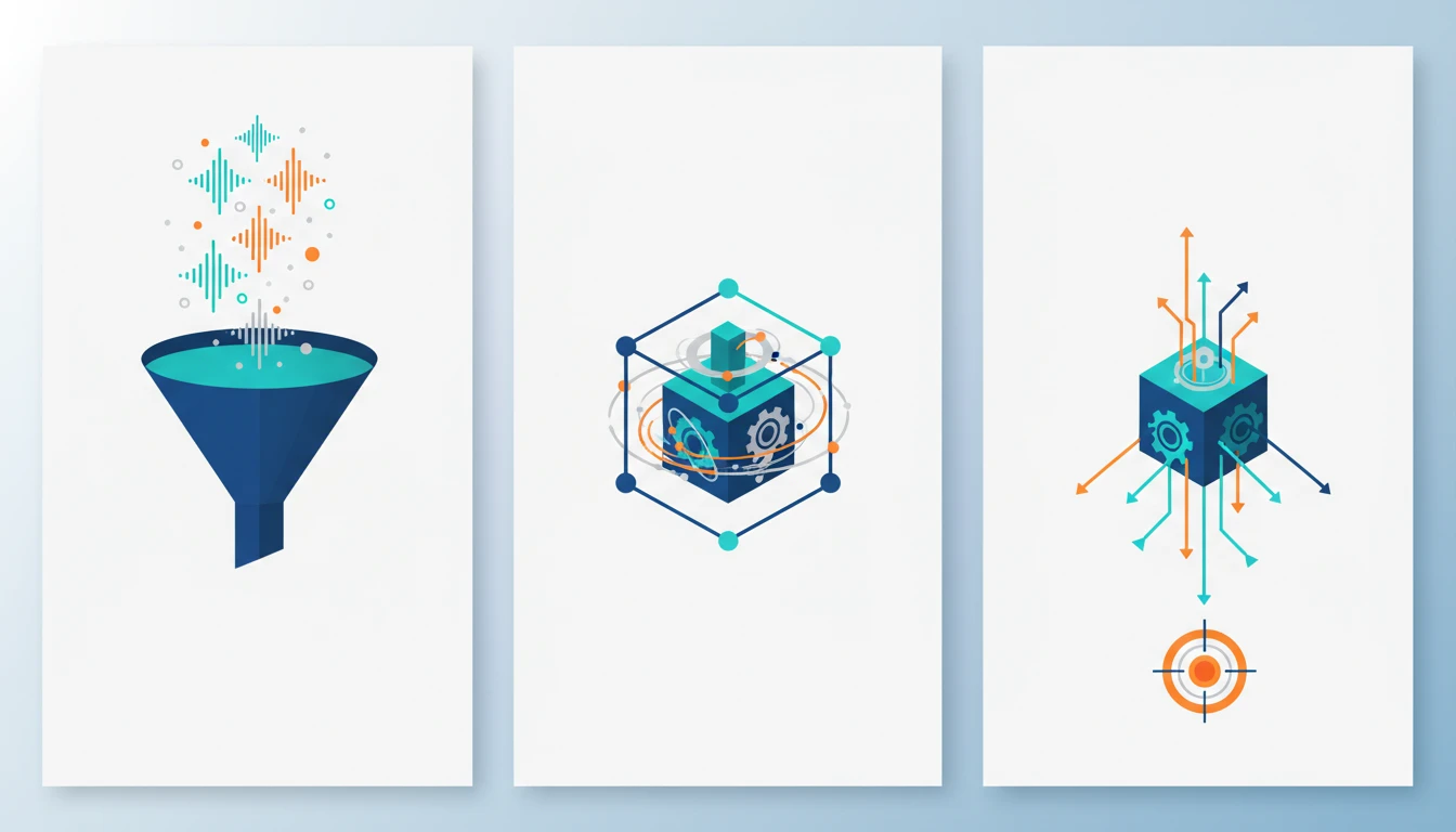 Flowchart showing signals being detected, analyzed, and turned into strategy.