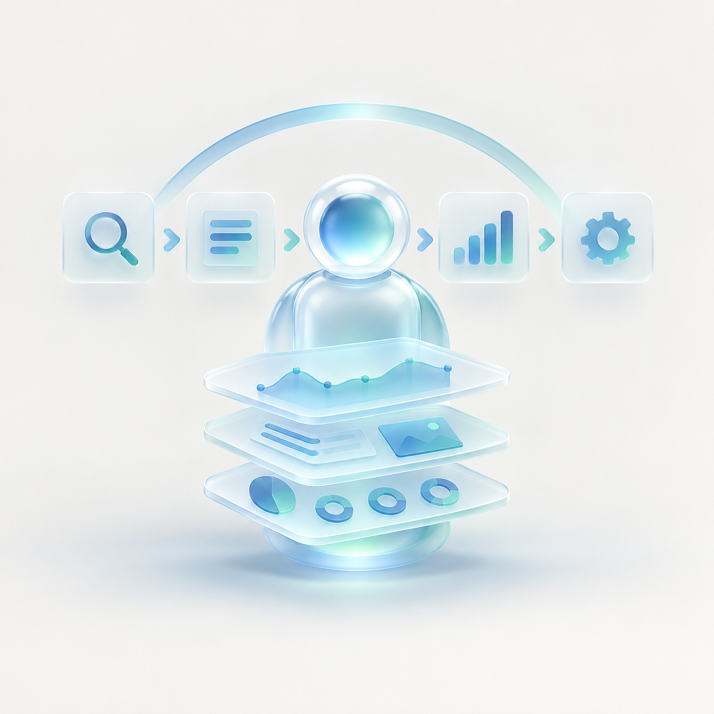 A glass agent works within a guided shared plan.