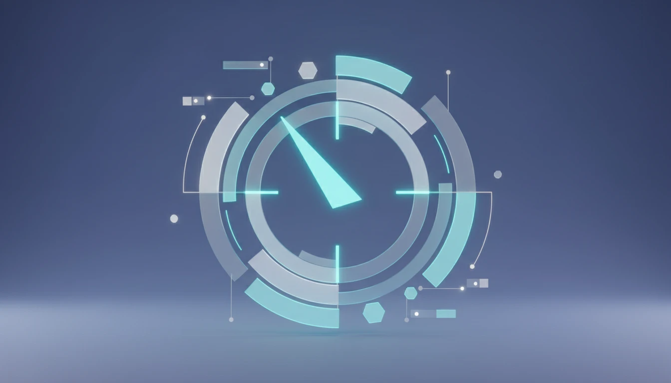 Abstract visualization of time management and efficiency.