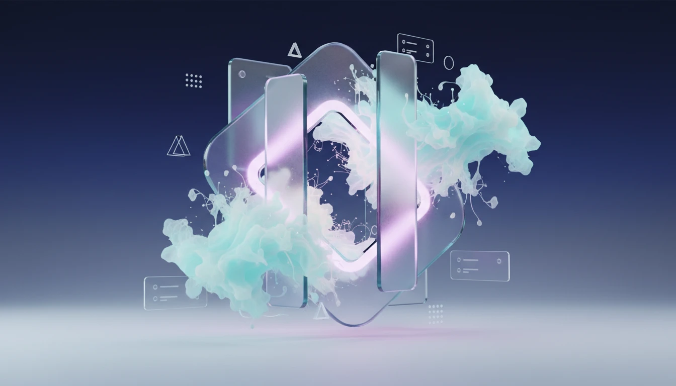 Geometric structure with illuminated gaps, representing AI filling content voids.