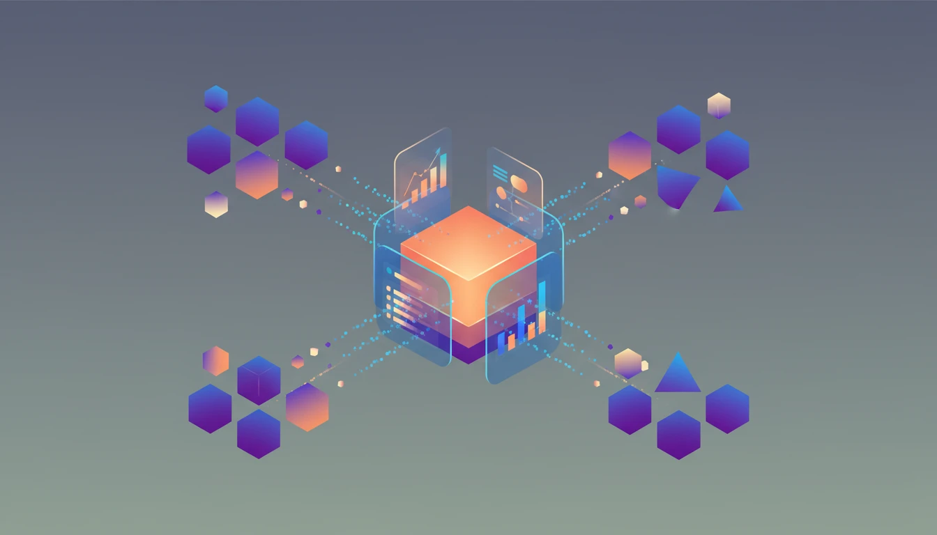 Abstract visualization of data transformation from community insights to ad creative.