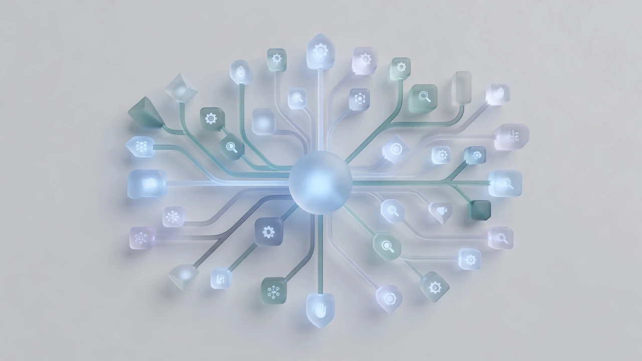 Glassmorphic network representing technical architecture of a distributed crawler