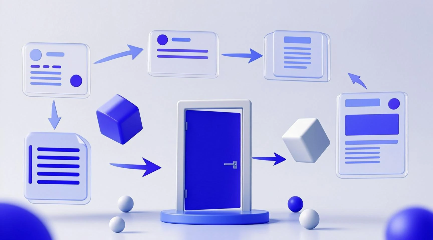 Abstract representation of technical site architecture for AI