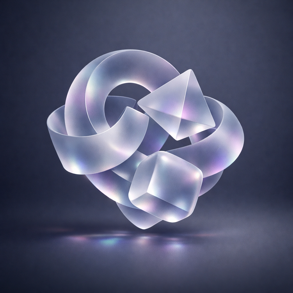 Abstract frosted glass structure representing the evolution of SEO.