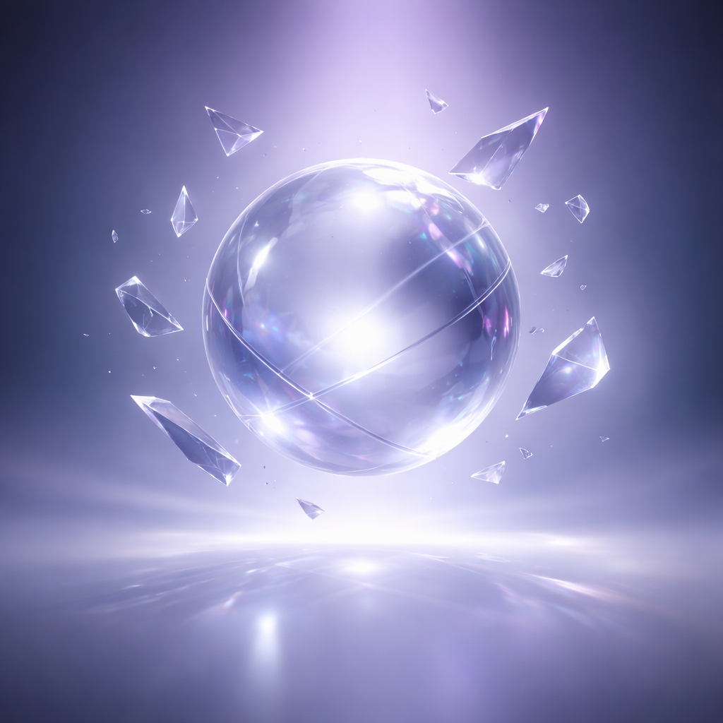 Abstract frosted glass forms representing digital data and search visibility.