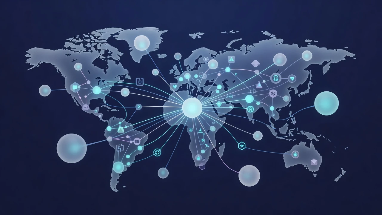 Interconnected nodes representing global signals