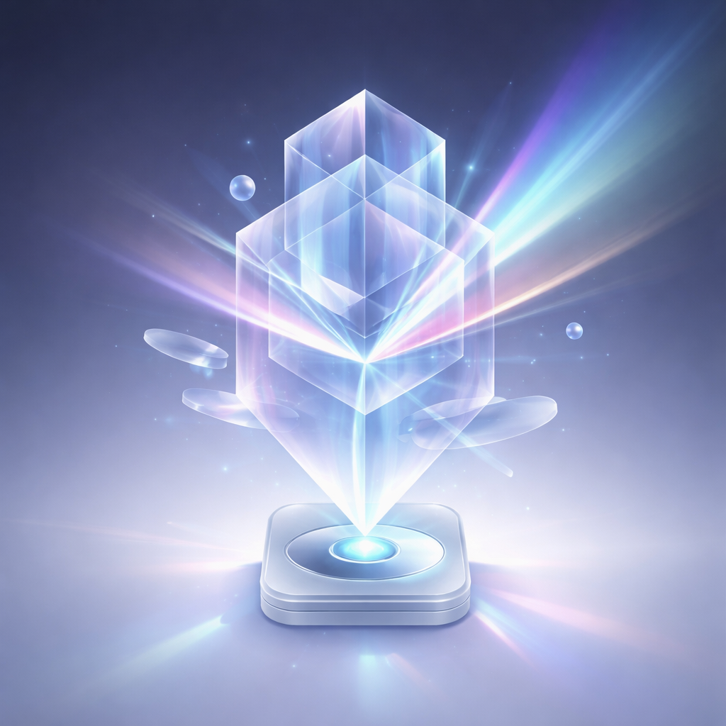 Abstract glass prism representing complex indexing
