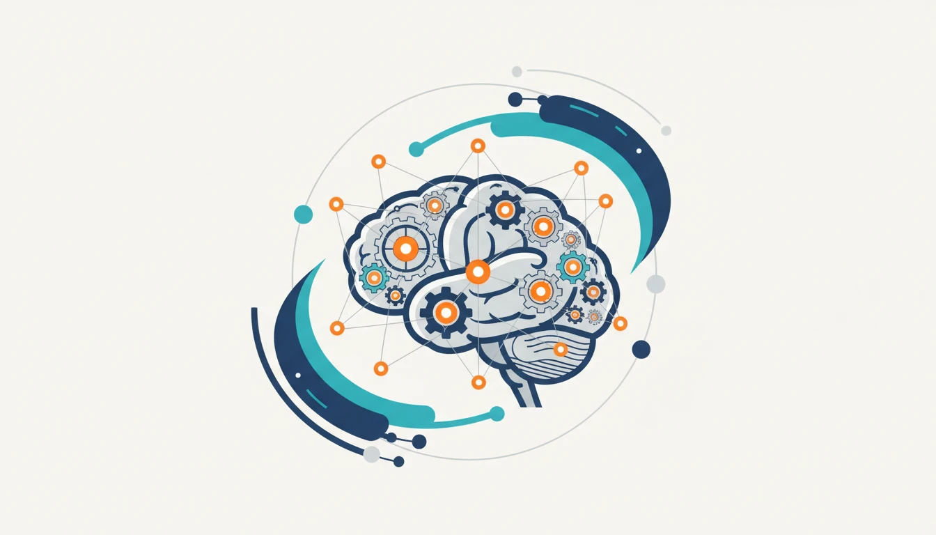 Stylized brain with interconnected nodes, representing strategic thinking and extracting intent.