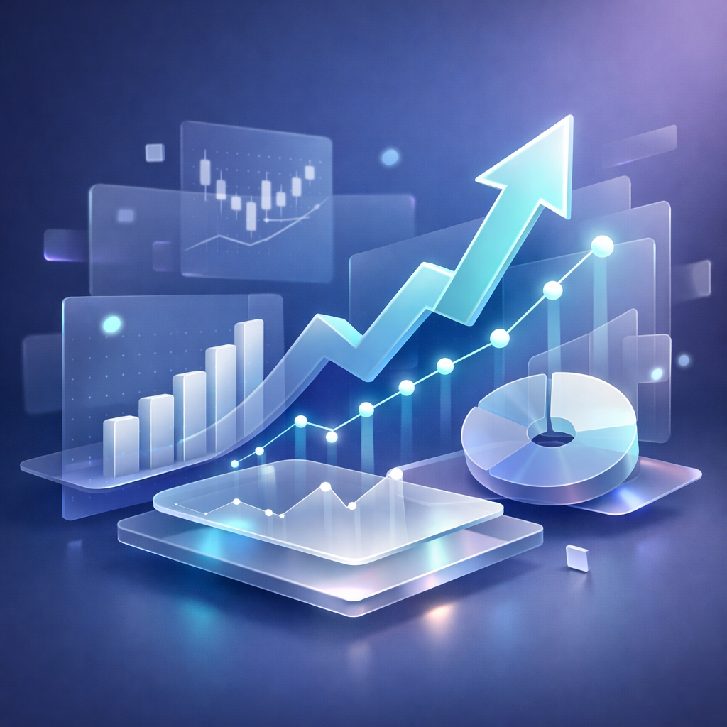 Abstract representation of continuous performance measurement and optimization.