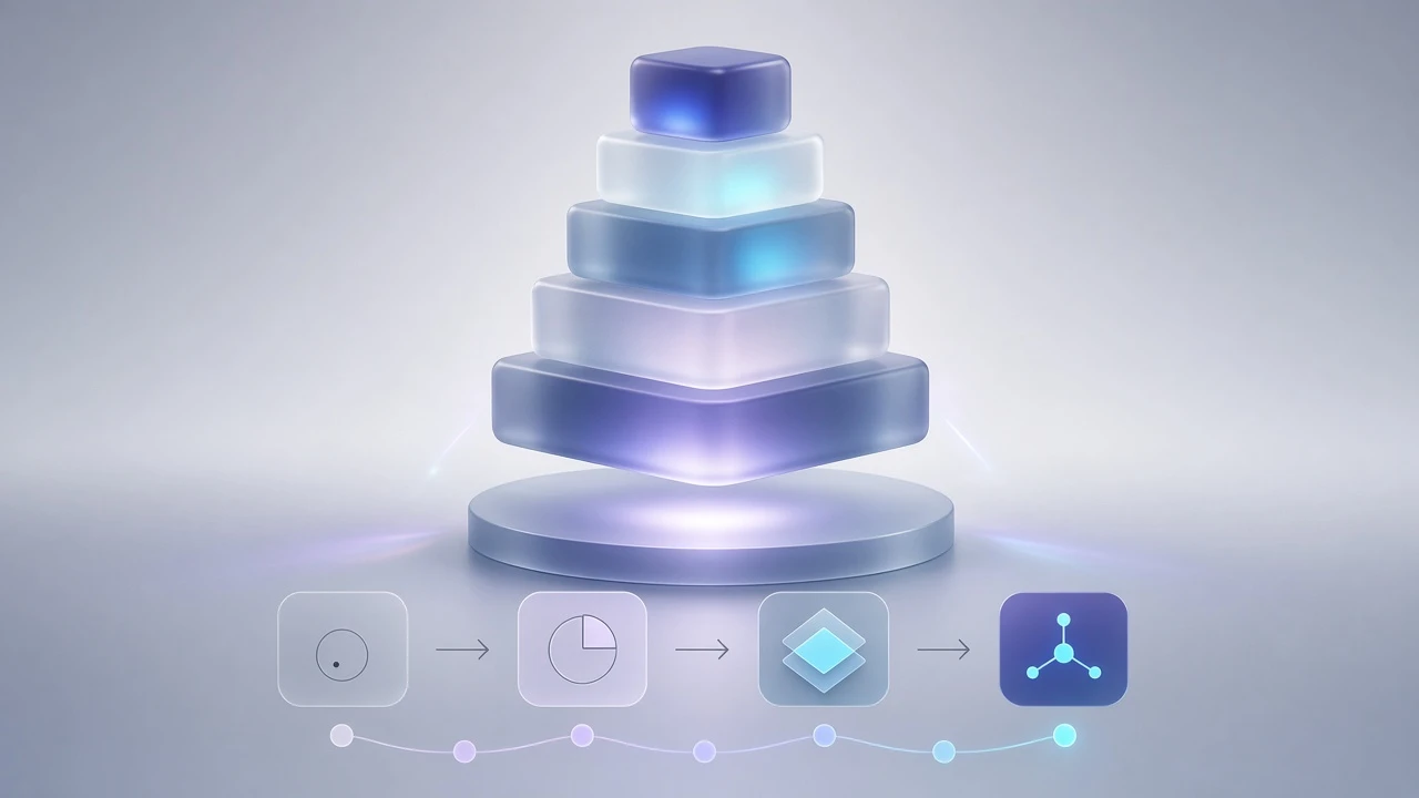 Abstract visualization of structured content hierarchy.