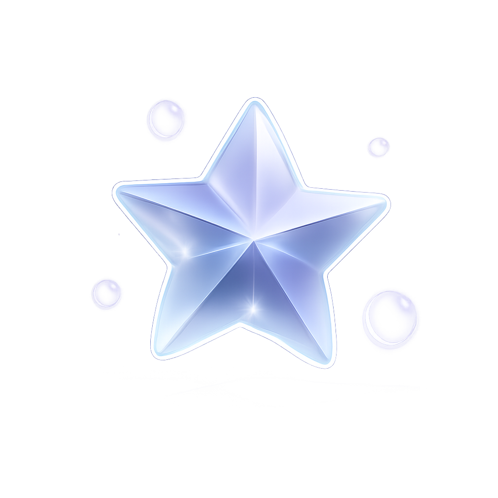Abstract glass star representing review ratings