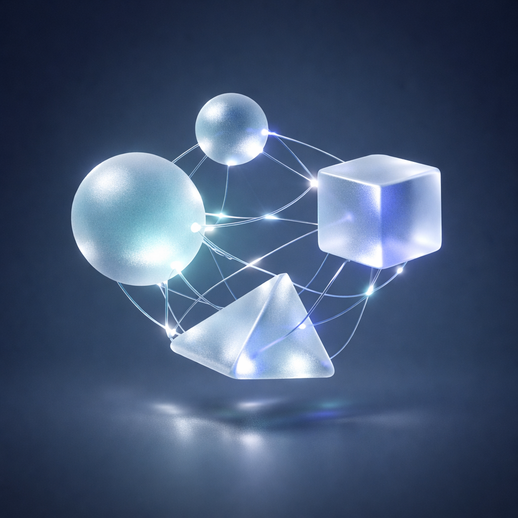 Abstract glass network representing AI visibility
