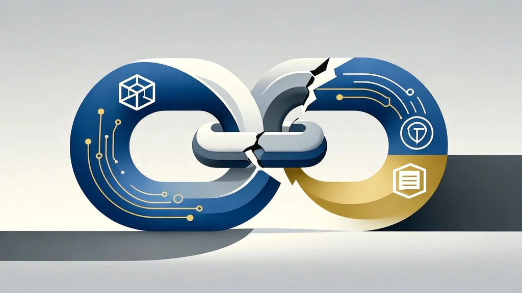 Abstract broken chain symbolizing avoiding mistakes.