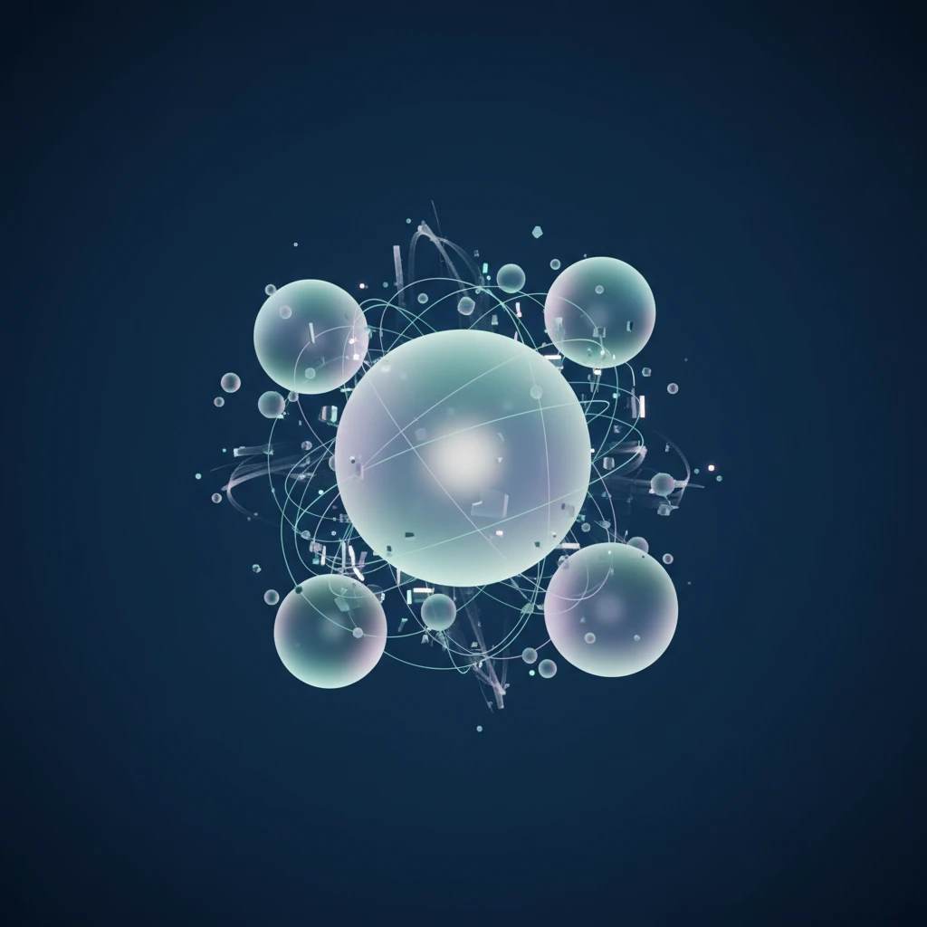 Abstract visualization of interconnected AI agents.