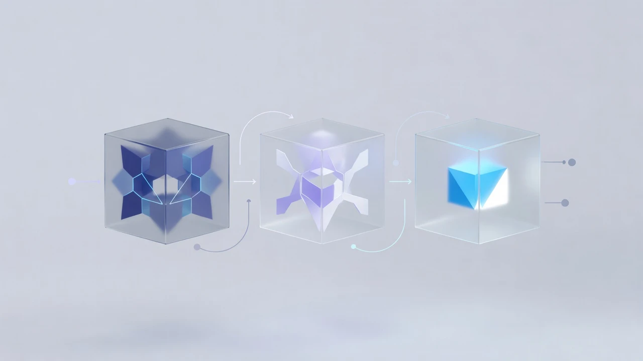 Visual sequence representing a validation process.