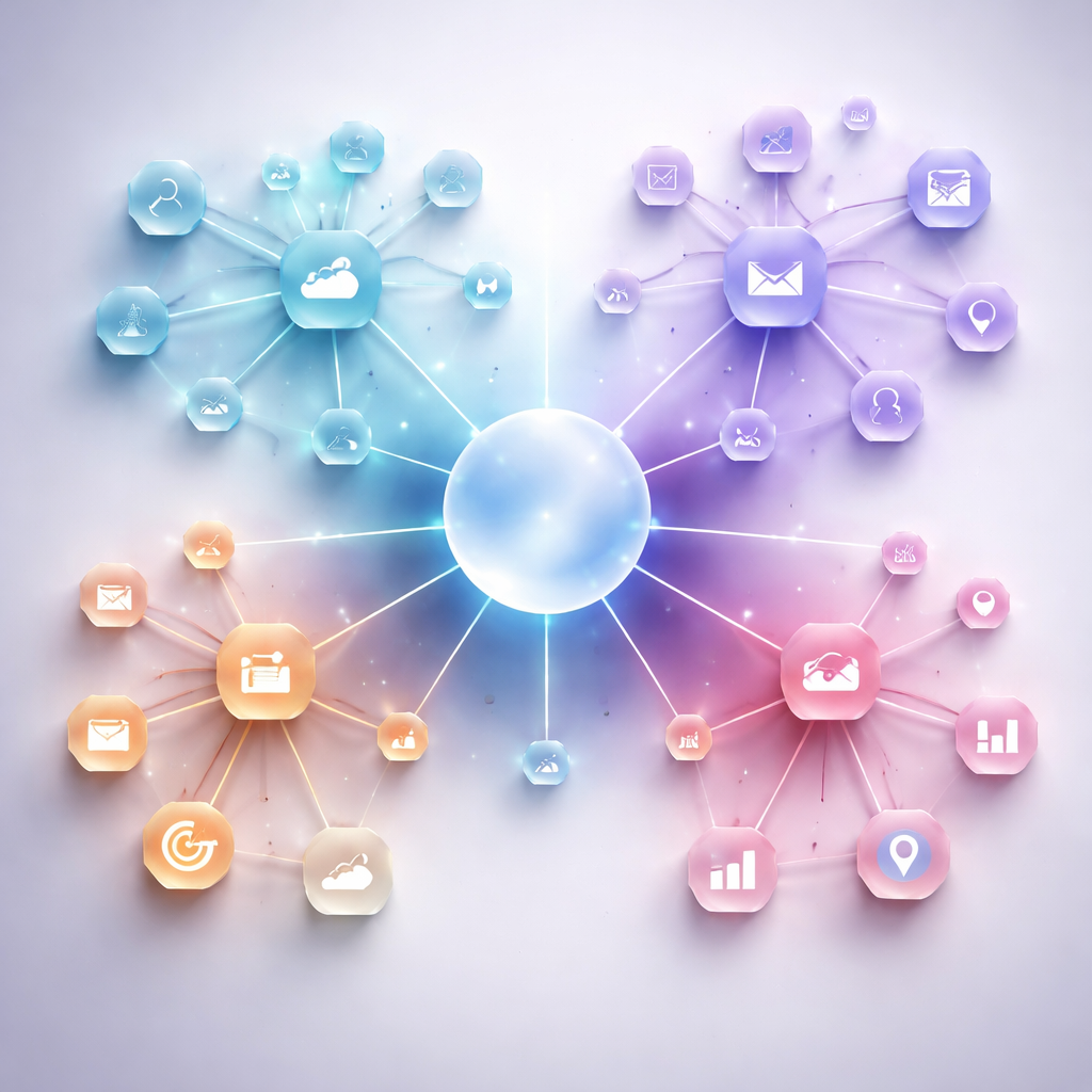 Abstract representation of a website sitemap structure.