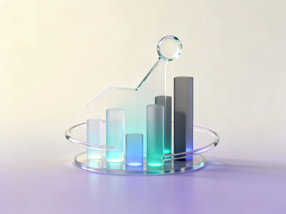 Abstract glowing forms suggest progress and performance measurement.