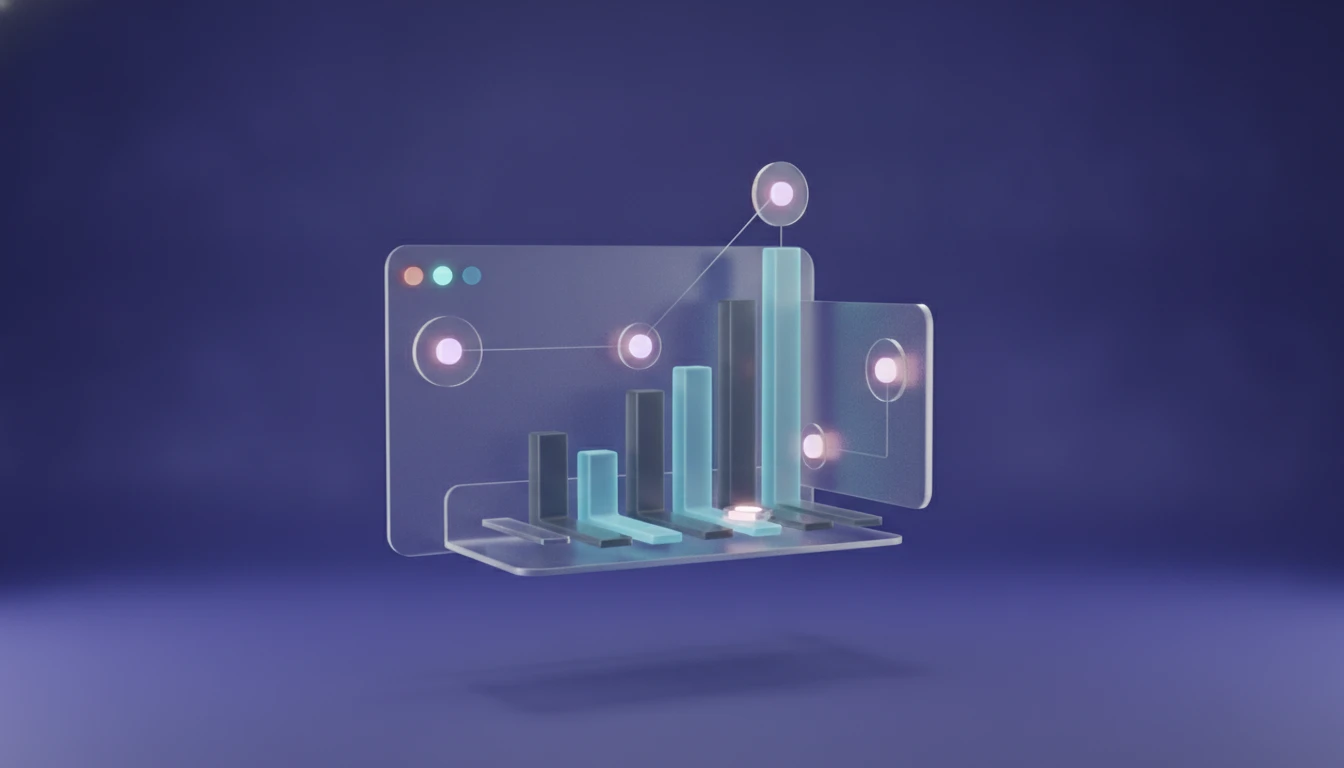 Abstract data visualization for AI visibility