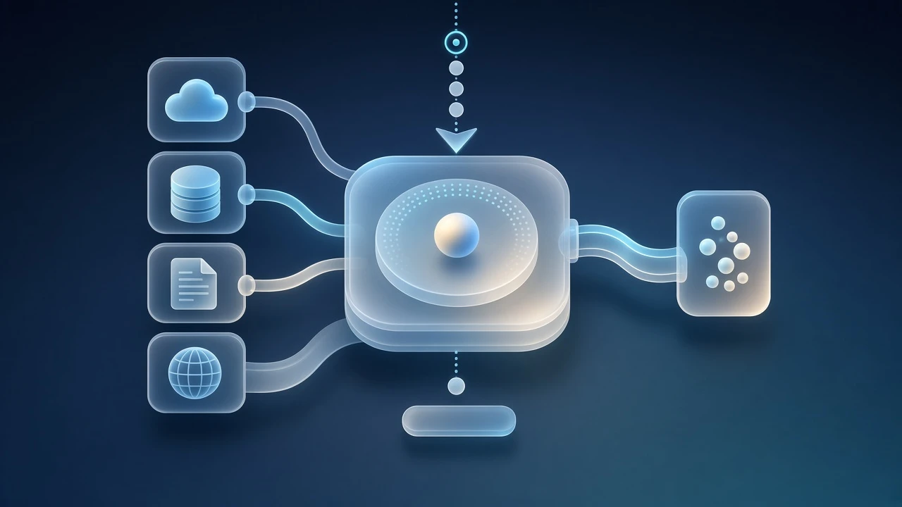 Several data sources flowing into a central collection hub