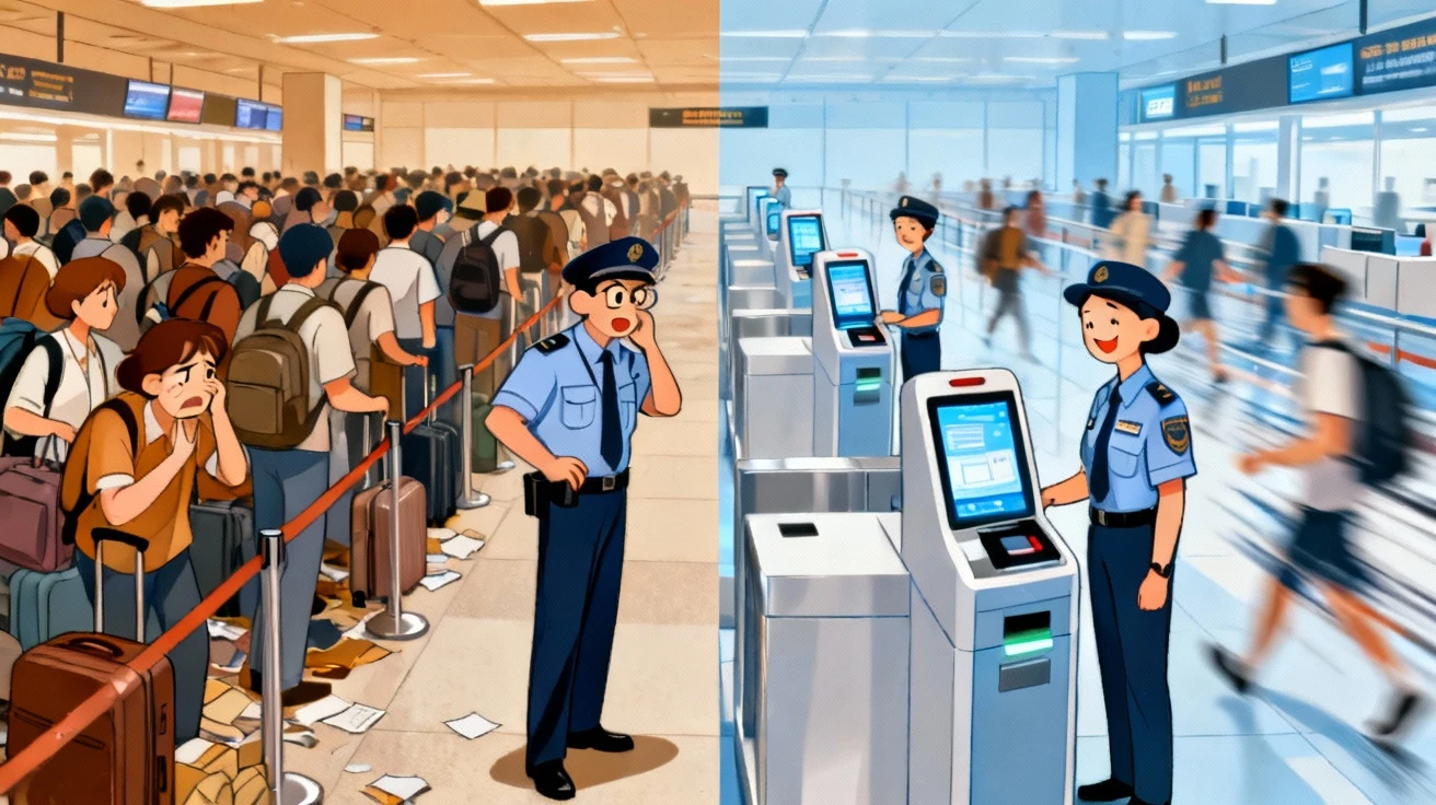 Comparison of inefficient versus efficient border processing.
